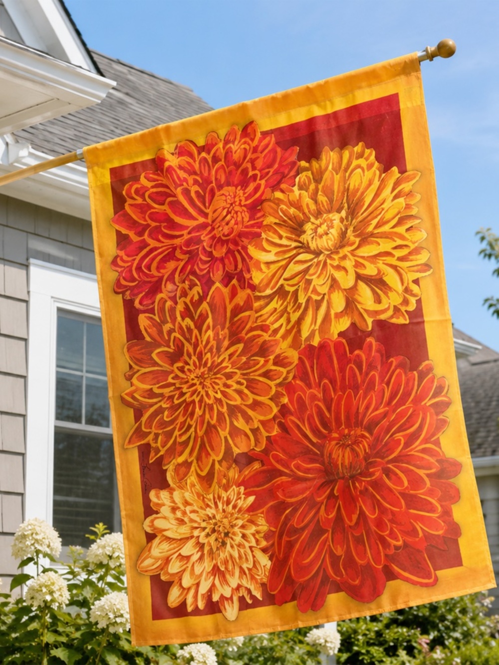 28" x 40" Impressions House Flag - Harvest Mums - Fall Thanksgiving Decor